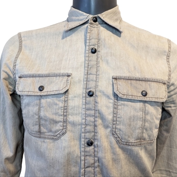 Armani Exchange grey button front shirt small - Picture 1 of 7
